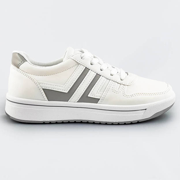 Sportowe buty damskie biało-szare (ad-587)