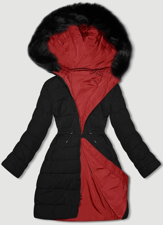 Przejściowa dwustronna kurtka damska J Style czerwono-czarna (16M9159-275)