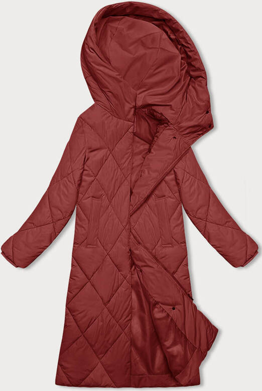 Długa kurtka zimowa z kapturem J.Style czerwona (5M3173-270)