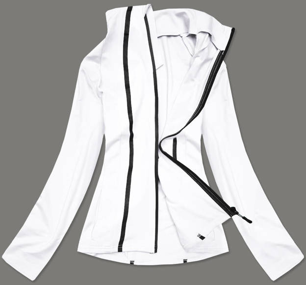 Bluza damska z niską stójką biała (hh020-45)