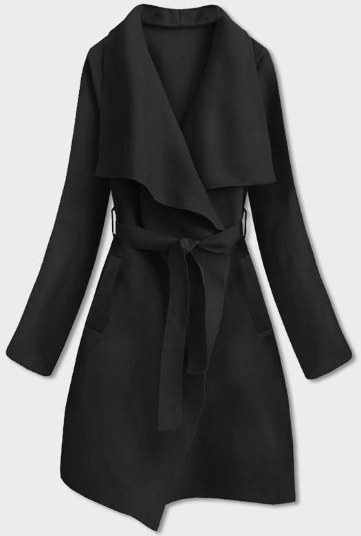 Minimalistyczny płaszcz damski czarny (747ART)