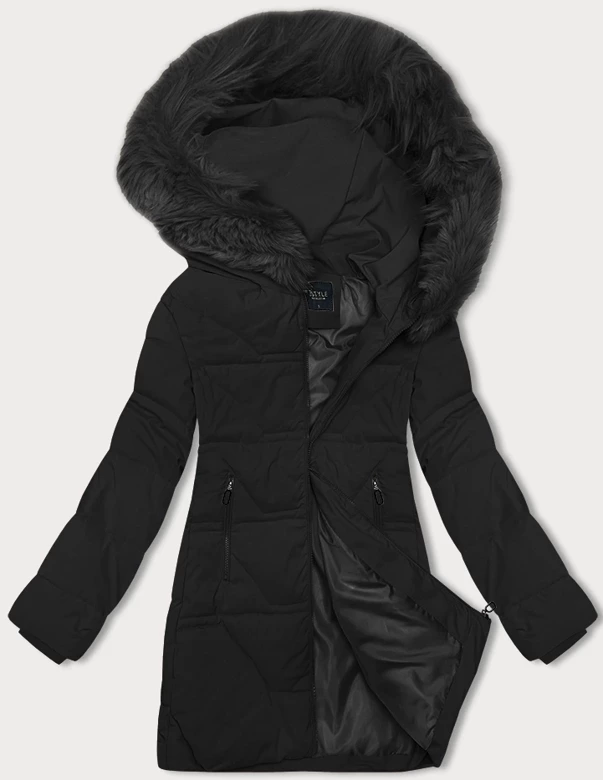 Zimowa kurtka damska z kapturem J Style czarna (16M9099-392)
