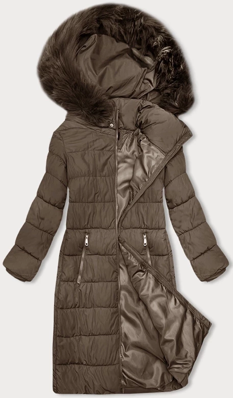 Zimowa kurtka damska z kapturem J Style beżowa (16M9126-84)