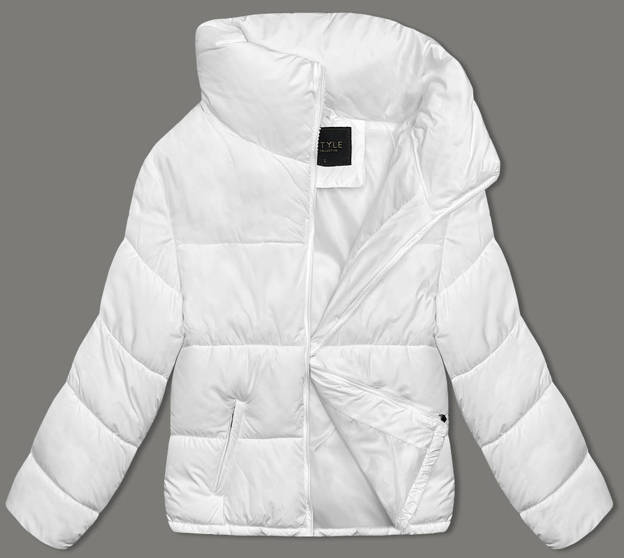 Zimowa kurtka damska ze stójką biała (16M9107-281)