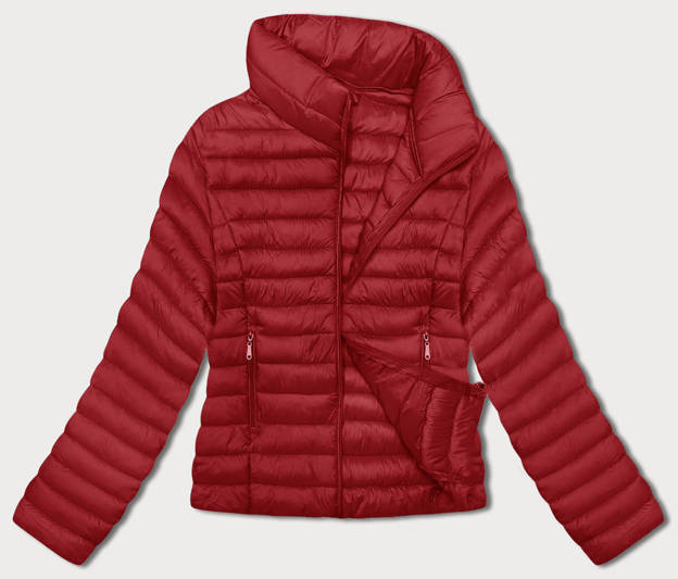 Pikowana kurtka damska ze stójką czerwona (16M9111-270)