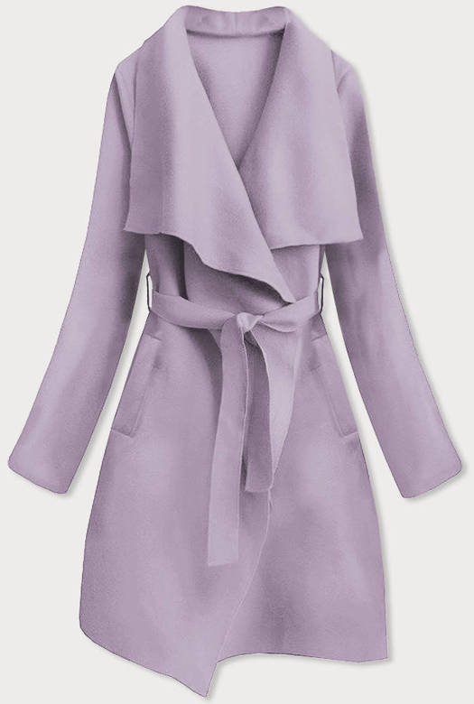 Minimalistyczny płaszcz damski fioletowy (747art)