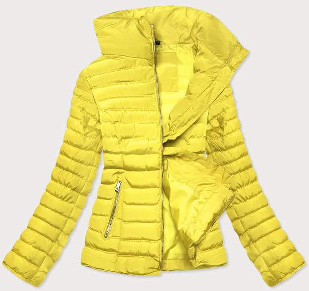 Przejściowa pikowana kurtka damska żółta (23063-3)