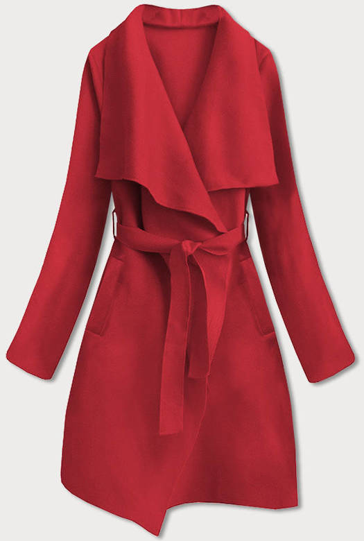 Minimalistyczny płaszcz damski czerwony (747ART)