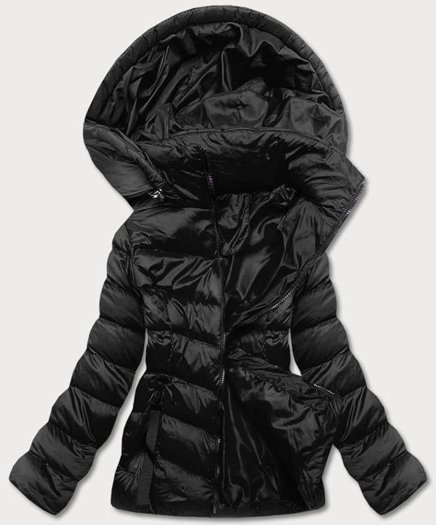 Przejściowa kurtka damska z kapturem czarna (5m786-392)