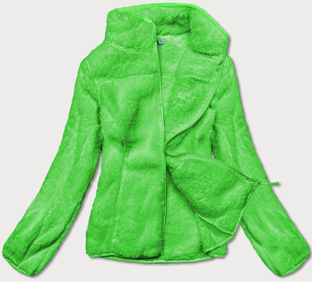 Pluszowa damska bluza zielona neonowa (HH006-52)