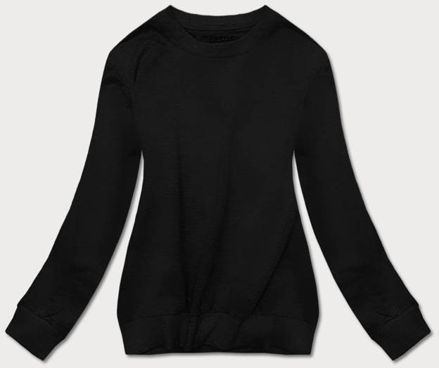 Cienka bluza dresowa damska ze ściągaczami czarna (68W05-3)