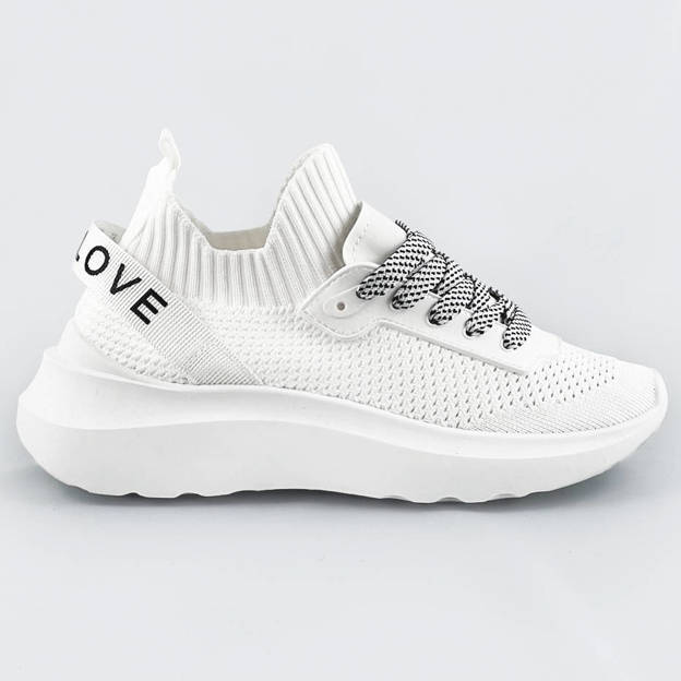 Wsuwane sneakersy damskie białe (ll66-3sp)