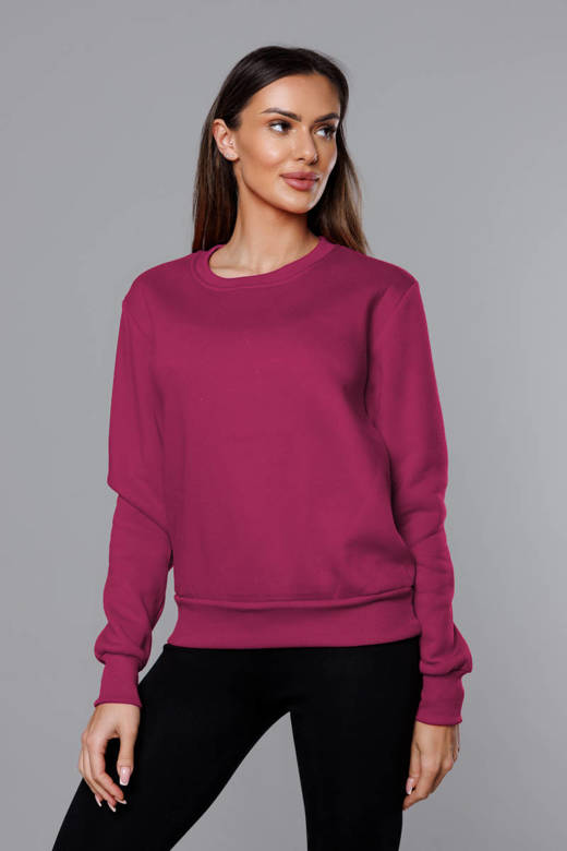 Bluza dresowa damska ze ściągaczami ciemny różowy (w01-57)