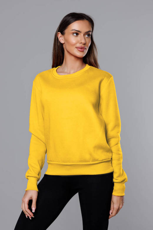 Bluza dresowa damska ze ściągaczami jasnożółta (W01-28)
