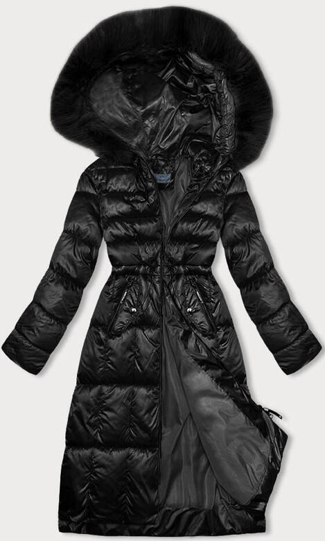 Dopasowana damska kurtka zimowa czarna S'west (B8207-1)