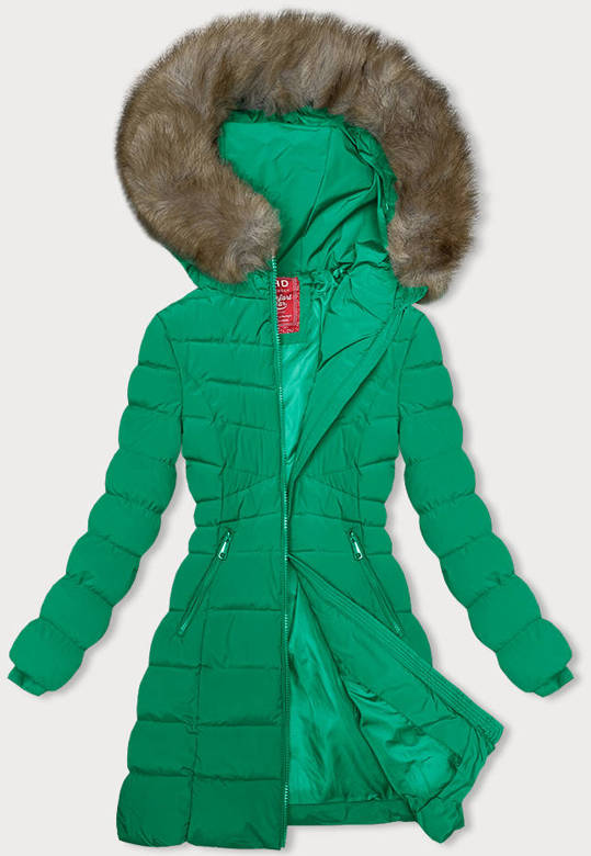 Puchowa zimowa kurtka damska zielona (LHD-23032)