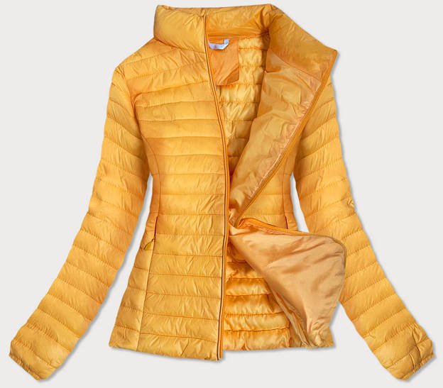 Pikowana kurtka damska żółta (6651-8c)