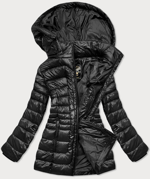 Przejściowa kurtka damska plus size czarna (7724plus)