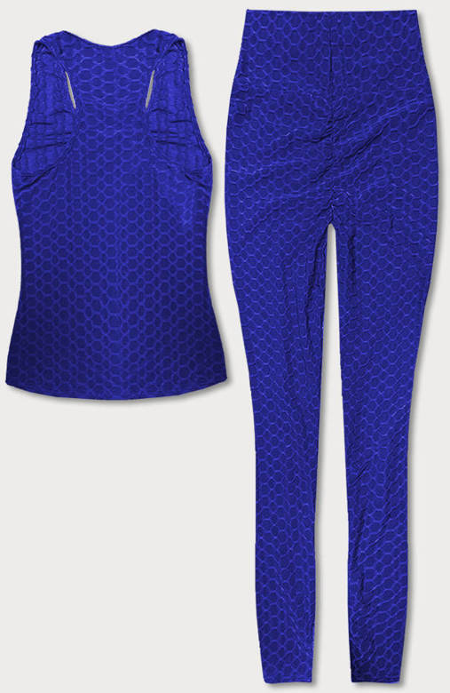Sportowy komplet top i legginsy niebieski (YW88037-9)