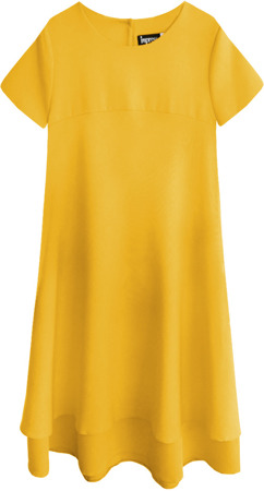 Trapezowa sukienka żółta (436art)