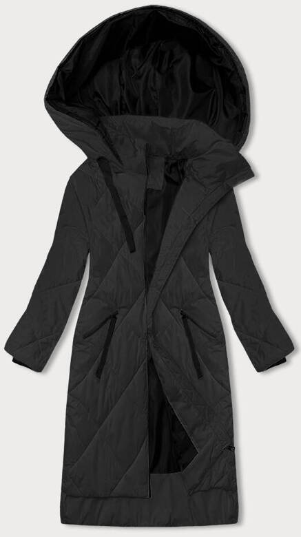 Zimowa długa kurtka damska czarna (5M3168-392)