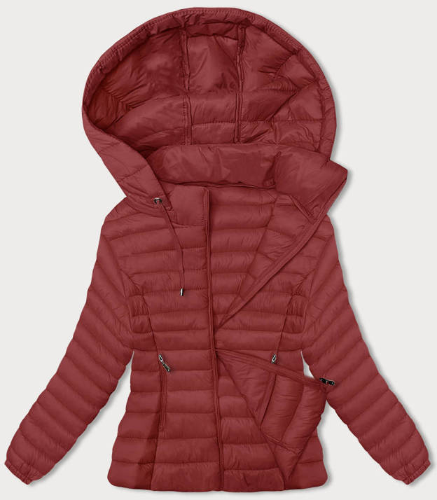 Przejściowa pikowana kurtka damska czerwona (16M9101-270)