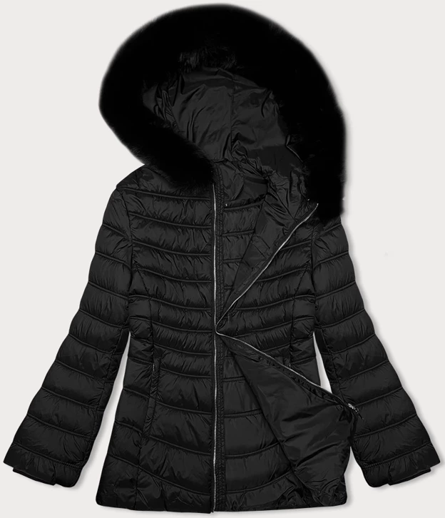 Przejściowa kurtka damska z kapturem J Style czarna (11Z8093)