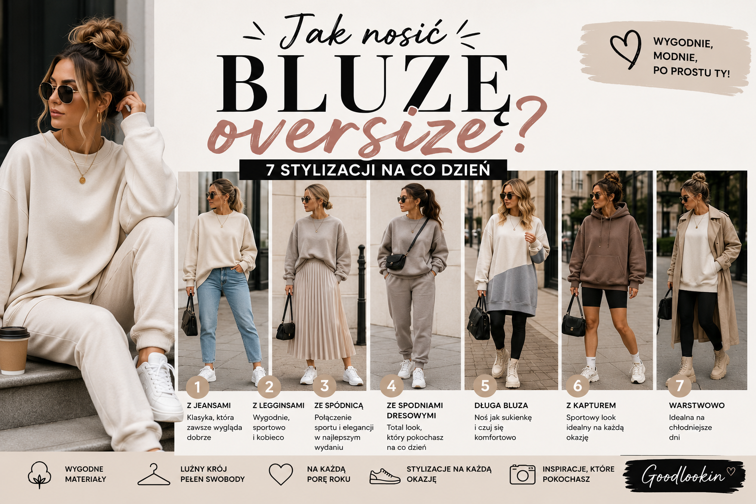 Jak nosić bluzę oversize? 7 modnych stylizacji na co dzień