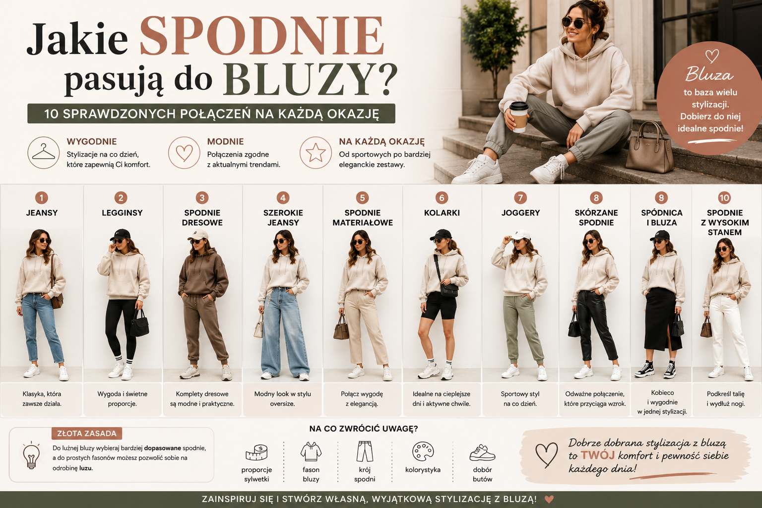 Jakie spodnie pasują do bluzy? 10 sprawdzonych połączeń na każdą okazję