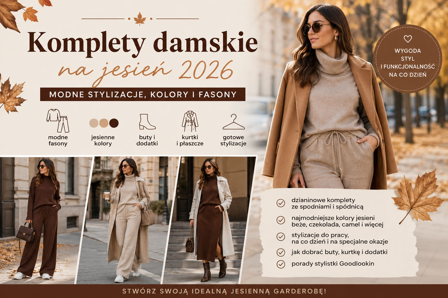 Komplety damskie na jesień 2026 – modne stylizacje, kolory i fasony