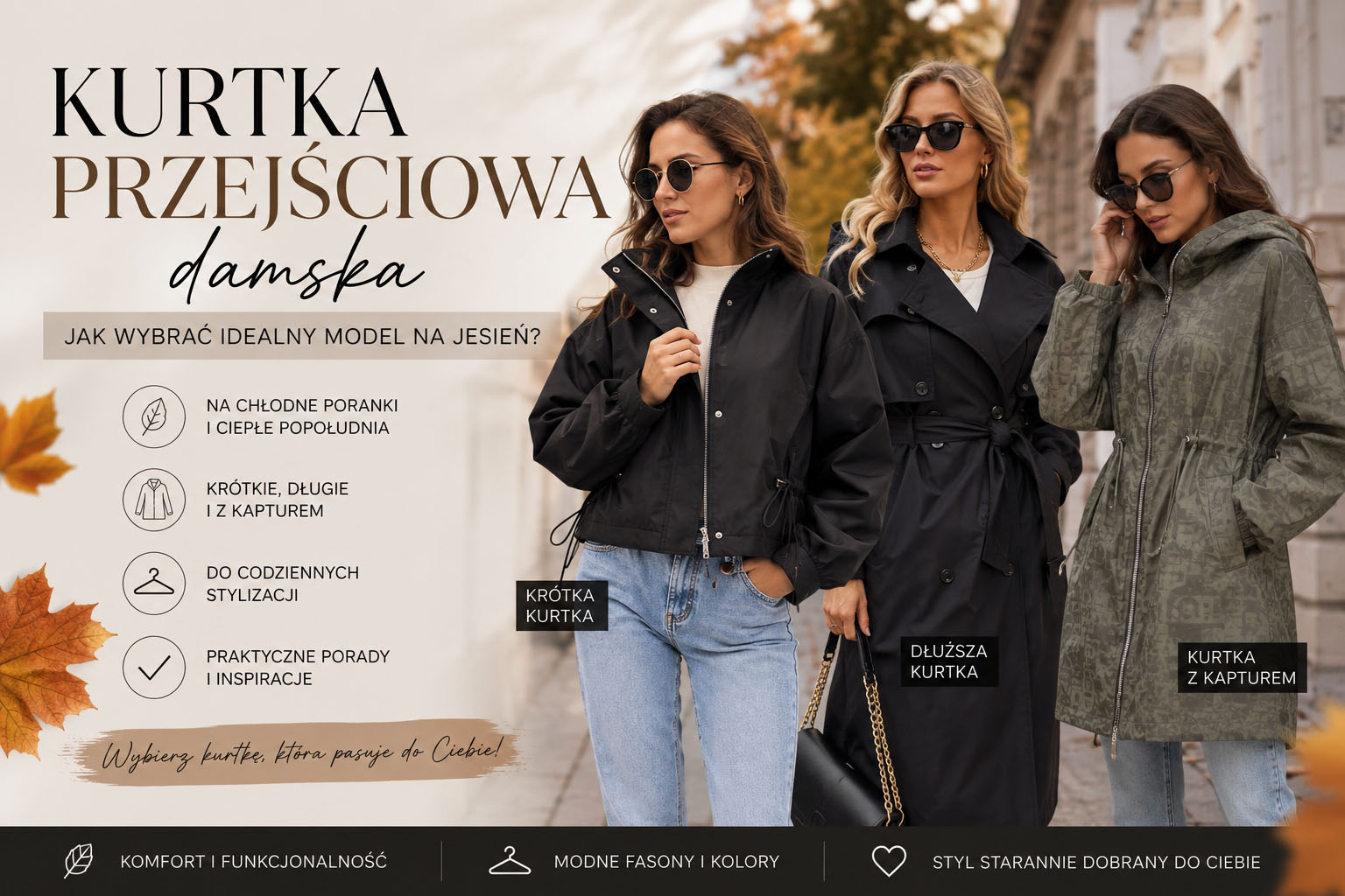Kurtka przejściowa damska – jak wybrać idealny model na jesień?