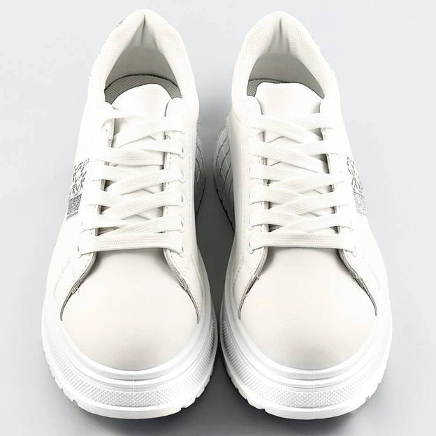 Sneakersy na grubej podeszwie białe (ad-576)