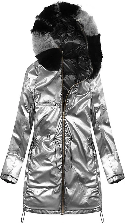 Dwustronna zimowa damska kurtka czarna (1908)