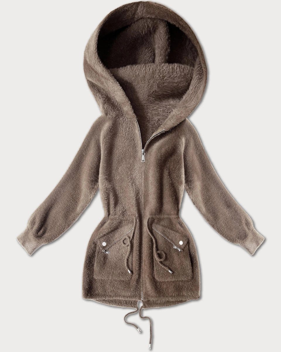 Narzutka alpaka z kieszeniami camel (W010#)