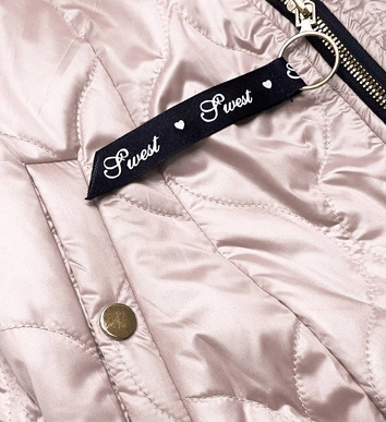 Krótka kurtka damska ze stójką beżowa (B8122-51)