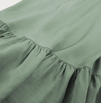 SUKIENKA Z FALBANĄ SZAROZIELONA (393ART)