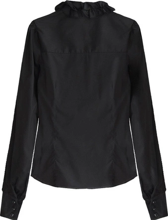 KOSZULA Z FALBANAMI CZARNA (1192)