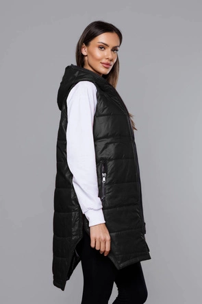 Kamizelka z geometrycznym dołem czarna (B0122-1)