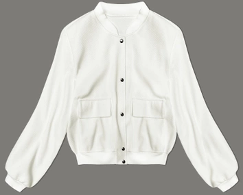 Wełniana kurtka bomber ecru (15687)