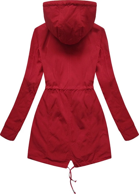 DWUSTRONNA PARKA Z KAPTUREM CZERWONO-GRANATOWA (W303)