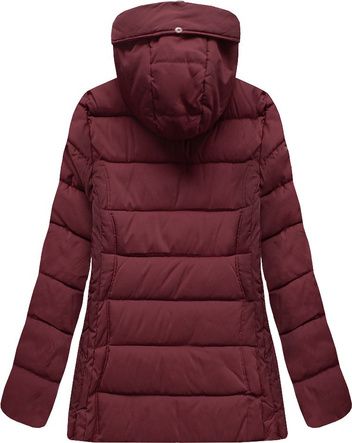 PIKOWANA KURTKA Z KAPTUREM BORDOWA (R9505)