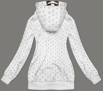 Rozpinana bluza damska ze ściągaczami biała (2306)