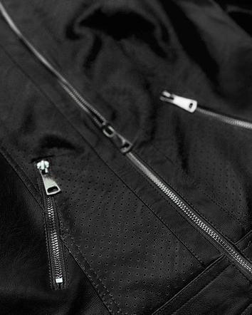 RAMONESKA Z OZDOBNEJ EKOSKÓRY CZARNA (G85)