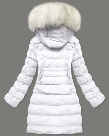 ZIMOWA KURTKA DAMSKA Z FUTERKIEM BIAŁA (5M753-281)