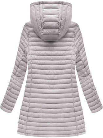 PIKOWANA KURTKA Z KAPTUREM JASNOSZARA (7470-PLUS)