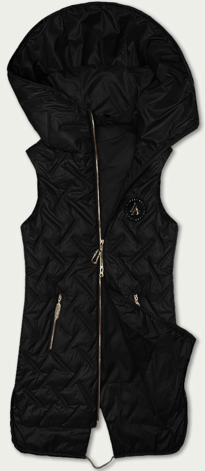 Pikowana kamizelka z kapturem S'West czarna (B8339-1)