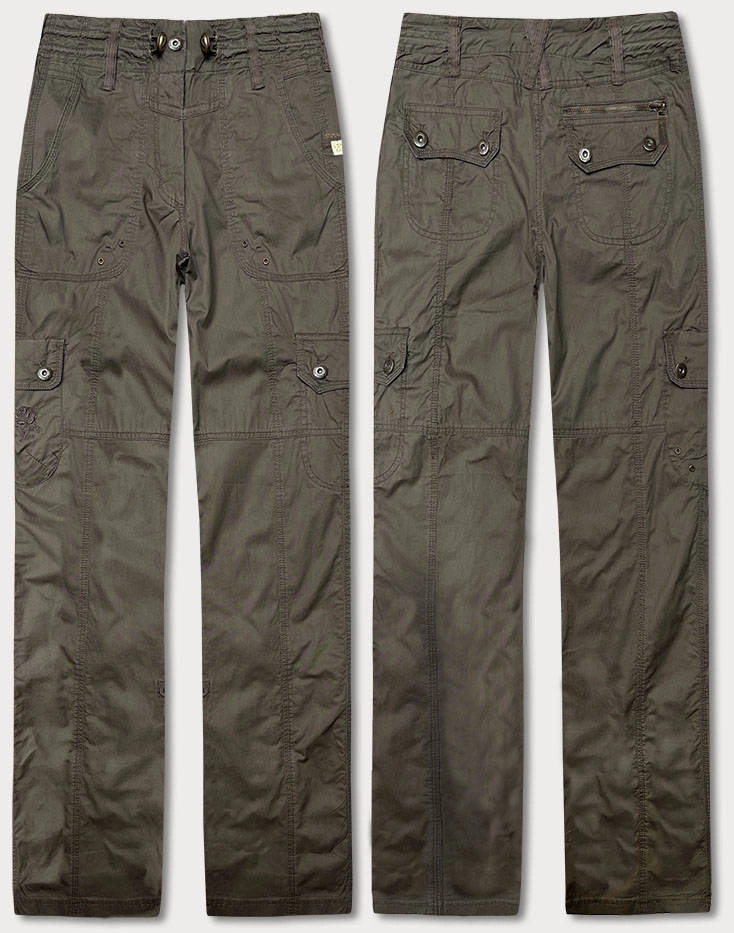 SPODNIE DAMSKIE TYPU CARGO KHAKI (W377)