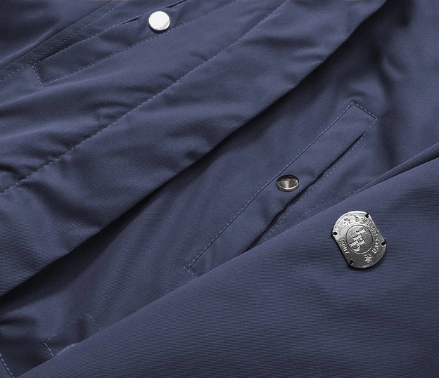 Parka zimowa damska granat-beż (m-21356)