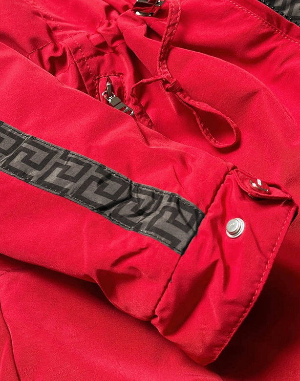 Dwustronna kurtka damska czerwono-brązowa (w555)