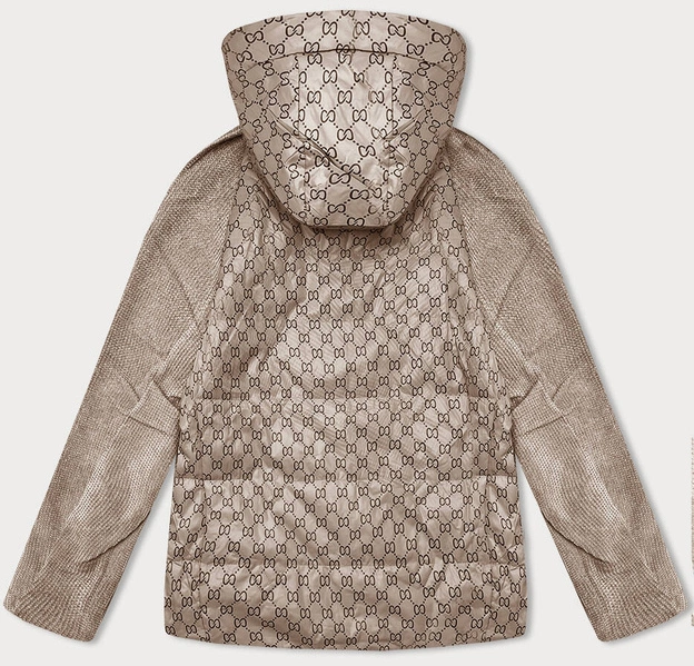 Oversizowa kurtka przejściowa z łączonych materiałów Vaston camel (F-23729-2#)